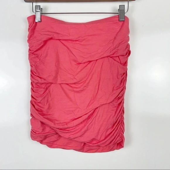 Free People Pink Ruched Mini Skirt Sz Small - Picture 1 of 6